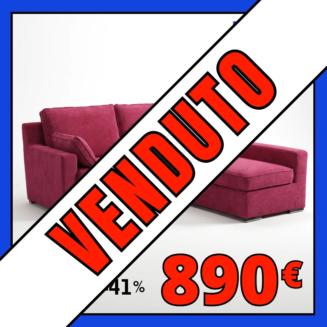 Divano angolare fucsia Venduto a 890€